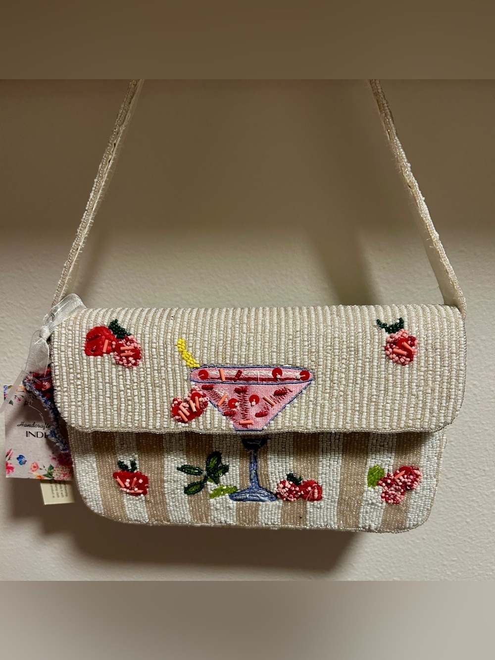 Viral TJ Max Beaded Strawberry Margarita Drink Cocktail Striped Bag
NWT. IYKYK! - Picture 10 of 10